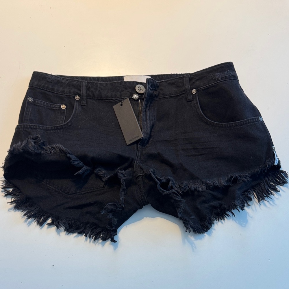 NWT One Teaspoon Black Distressed Shorts